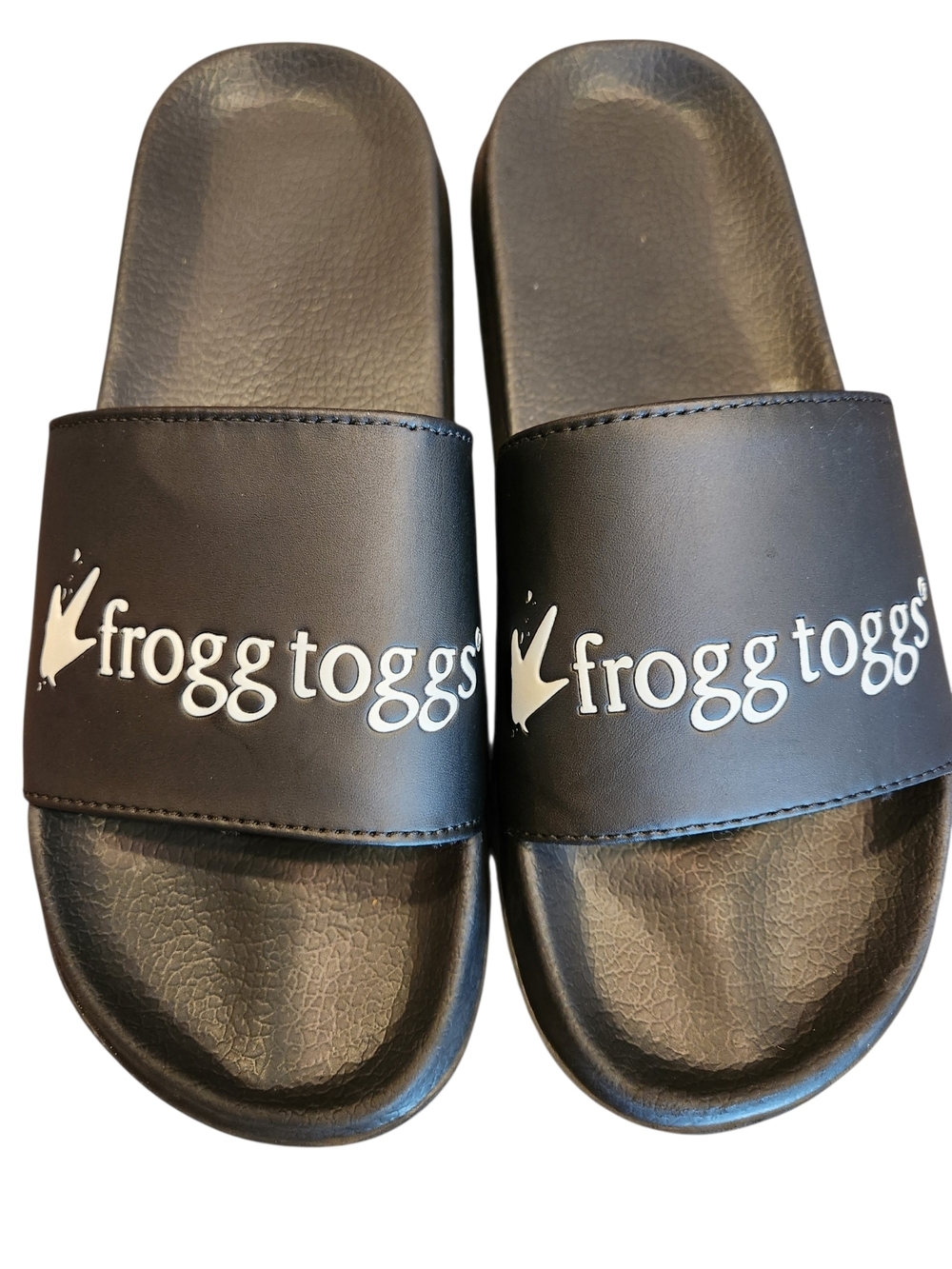 Men's Frogg Toggs Black Logo Comfort Sandal Size 11 Cushioned Molded Outsole